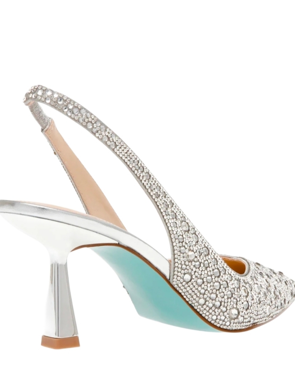 Betsey Johnson Silver Crystal Slingback Pumps (Wide Width) - Picture 12 of 16